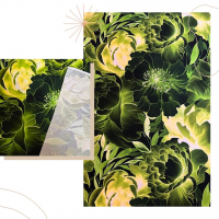 Bio Viskosejersey mit Überbreite (Stoffbreite ca. 170 cm): Eigenproduktion Frozen Flowers von Graustufen-Stoffe